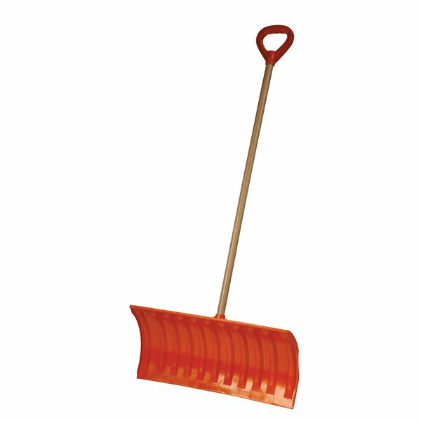 Bigfoot Highlander 25in Poly Pusher Snow Shovel with Wooden Handle 1280-1-1